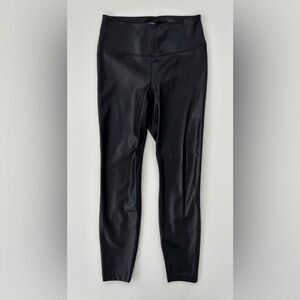 White House Black Market WHBM Women's Black Faux Leather Runway Leggings Sz 8